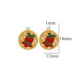 Red / 1 pezzo semplice serie simpatico cartone animato campana acciaio inossidabile placcato Colore oro  unisex pendenti Immagine15